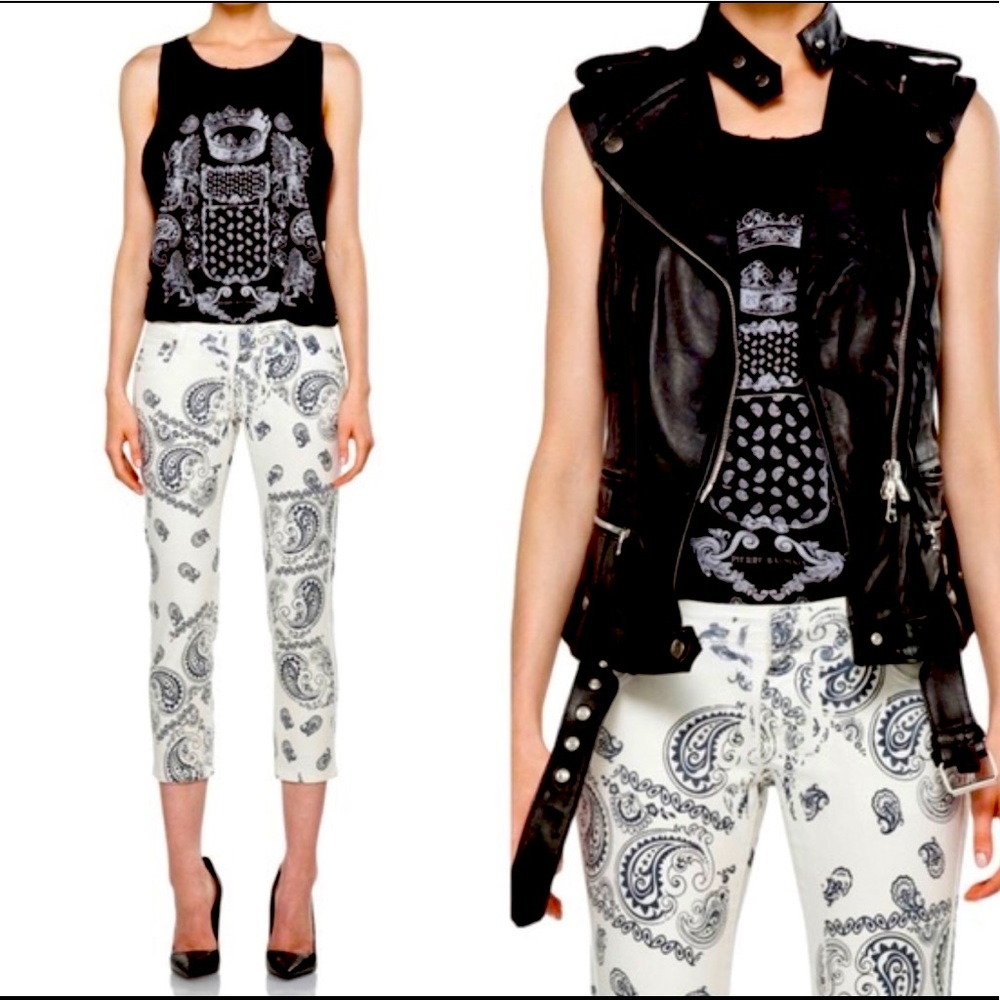 Pierre Balmain Patterned Denim Pants Size 26